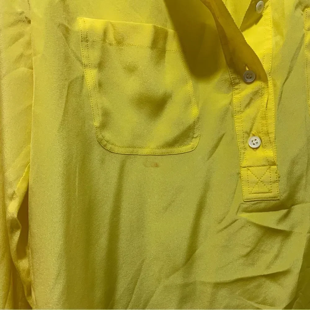 Barneys newyork top yellow 100% silk make in Italy size 38